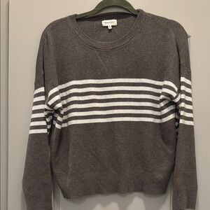 Brown and Cream Crew Neck Sweater